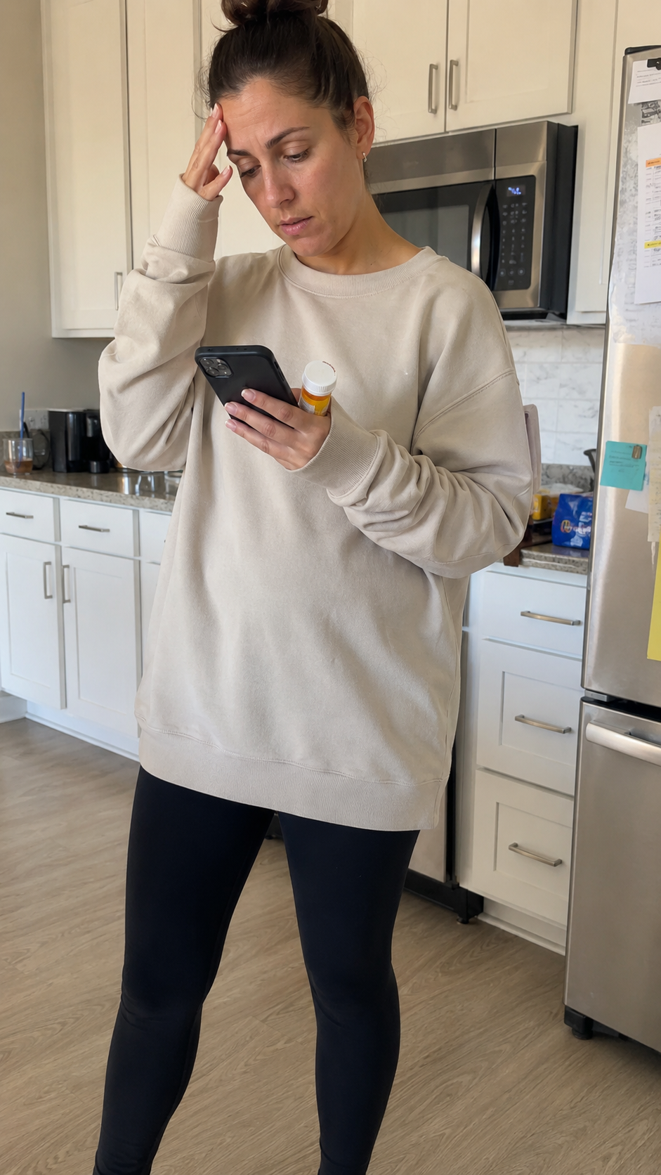 Person reviewing medication details on a phone before a doctor visit